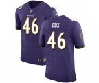 Baltimore Ravens #46 Morgan Cox Elite Purple Team Color Football Jersey