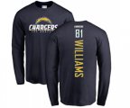 Los Angeles Chargers #81 Mike Williams Navy Blue Backer Long Sleeve T-Shirt