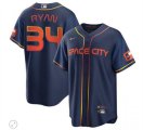 Houston Astros #34 Nolan Ryan 2022 Navy City Connect Game Stitched Jersey