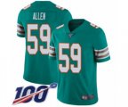 Miami Dolphins #59 Chase Allen Aqua Green Alternate Vapor Untouchable Limited Player 100th Season Football Jersey
