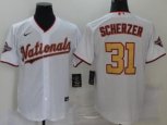 Nike Washington Nationals #31 Max Scherzer White Gold Home Stitched Baseball Jersey