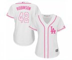 Women's Los Angeles Dodgers #42 Jackie Robinson Authentic White Fashion Cool Base Baseball Jersey
