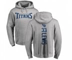 Tennessee Titans #33 Dion Lewis Ash Backer Pullover Hoodie