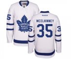 Toronto Maple Leafs #35 Curtis McElhinney Authentic White Away NHL Jersey