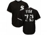 Chicago White Sox #72 Carlton Fisk Authentic Black Team Logo Fashion Cool Base MLB Jersey