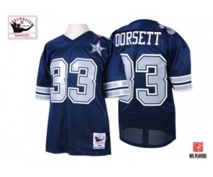 Dallas Cowboys #33 Tony Dorsett Authentic Navy Blue 25TH Patch Throwback Football Jersey