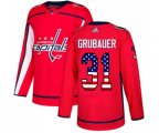 Washington Capitals #31 Philipp Grubauer Authentic Red USA Flag Fashion NHL Jersey