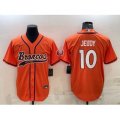 Denver Broncos #10 Jerry Jeudy Orange Stitched Cool Base Nike Baseball Jersey
