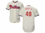 Philadelphia Phillies #49 Jake Arrieta Cream Flexbase Authentic Collection Stitched MLB Jersey