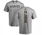 New Orleans Saints #94 Cameron Jordan Ash Backer T-Shirt