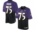 Baltimore Ravens #75 Jonathan Ogden Elite Purple Black Fadeaway Football Jersey