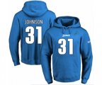 Detroit Lions #31 Ty Johnson Blue Name & Number Pullover Hoodie