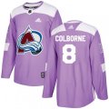 Colorado Avalanche #8 Joe Colborne Authentic Purple Fights Cancer Practice NHL Jersey