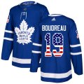Toronto Maple Leafs #19 Bruce Boudreau Authentic Royal Blue USA Flag Fashion NHL Jersey