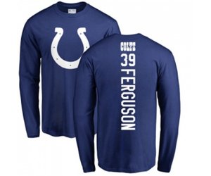 Indianapolis Colts #39 Josh Ferguson Royal Blue Backer Long Sleeve T-Shirt