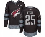 Arizona Coyotes #25 Thomas Steen Authentic Black 1917-2017 100th Anniversary Hockey Jersey