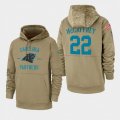 Carolina Panthers #22 Christian McCaffrey 2019 Salute to Service Sideline Therma Pullover Hoodie - Tan
