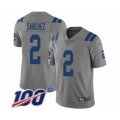 Indianapolis Colts #2 Rigoberto Sanchez Limited Gray Inverted Legend 100th Season Football Jersey