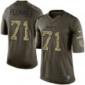 New England Patriots #71 Cameron Fleming Elite Green Salute to Service NFL Jersey