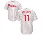 Philadelphia Phillies #11 Tim McCarver Replica White Red Strip Home Cool Base Baseball Jersey