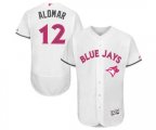 Toronto Blue Jays #12 Roberto Alomar Authentic White 2016 Mother's Day Fashion Flex Base Baseball Jersey