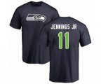 Seattle Seahawks #11 Gary Jennings Jr. Navy Blue Name & Number Logo T-Shirt