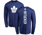Toronto Maple Leafs #16 Darcy Tucker Royal Blue Backer Long Sleeve T-Shirt