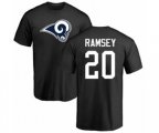 Los Angeles Rams #20 Jalen Ramsey Black Name & Number Logo T-Shirt