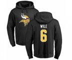 Minnesota Vikings #6 Matt Wile Black Name & Number Logo Pullover Hoodie