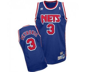 Brooklyn Nets #3 Drazen Petrovic Swingman Blue Throwback Basketball Jersey