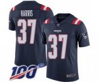 New England Patriots #37 Damien Harris Limited Navy Blue Rush Vapor Untouchable 100th Season Football Jersey