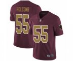 Washington Redskins #55 Cole Holcomb Burgundy Red Gold Number Alternate 80TH Anniversary Vapor Untouchable Limited Player Football Jersey