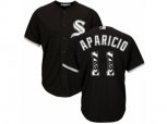 Chicago White Sox #11 Luis Aparicio Authentic Black Team Logo Fashion Cool Base MLB Jersey