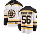 Boston Bruins #56 Axel Andersson Authentic White Away Fanatics Branded Breakaway NHL Jersey