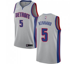 Detroit Pistons #5 Luke Kennard Swingman Silver Basketball Jersey Statement Edition