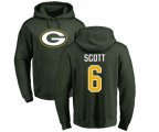 Green Bay Packers #6 JK Scott Green Name & Number Logo Pullover Hoodie