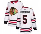 Chicago Blackhawks #5 Adam Clendening Authentic White Away NHL Jersey