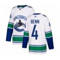 Vancouver Canucks #4 Jordie Benn Authentic White Away Hockey Jersey