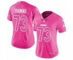 Women Cleveland Browns #73 Joe Thomas Limited Pink Rush Fashion Football Jersey