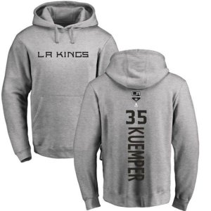 Los Angeles Kings #35 Darcy Kuemper Ash Backer Pullover Hoodie