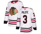 Chicago Blackhawks #3 Pierre Pilote Authentic White Away NHL Jersey
