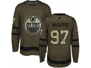 Edmonton Oilers #97 Connor McDavid Green Salute to Service Stitched NHL Jersey