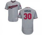 Minnesota Twins #30 Kennys Vargas Authentic Grey Road Cool Base Baseball Jersey