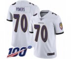 Baltimore Ravens #70 Ben Powers White Vapor Untouchable Limited Player 100th Season Football Jersey