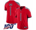 Tennessee Titans #1 Warren Moon Limited Red Inverted Legend 100th Season Football Jersey