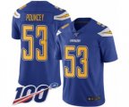 Los Angeles Chargers #53 Mike Pouncey Limited Electric Blue Rush Vapor Untouchable 100th Season Football Jersey