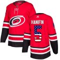 Carolina Hurricanes #5 Noah Hanifin Authentic Red USA Flag Fashion NHL Jersey