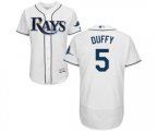 Tampa Bay Rays #5 Matt Duffy White Flexbase Authentic Collection Baseball Jersey