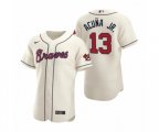 Atlanta Braves #13 Ronald Acuna Jr. Nike Cream Authentic 2020 Alternate Jersey