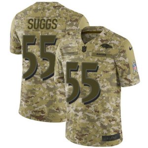 Baltimore Ravens #55 Terrell Suggs Limited Camo 2018 Salute to Service NFL Jersey